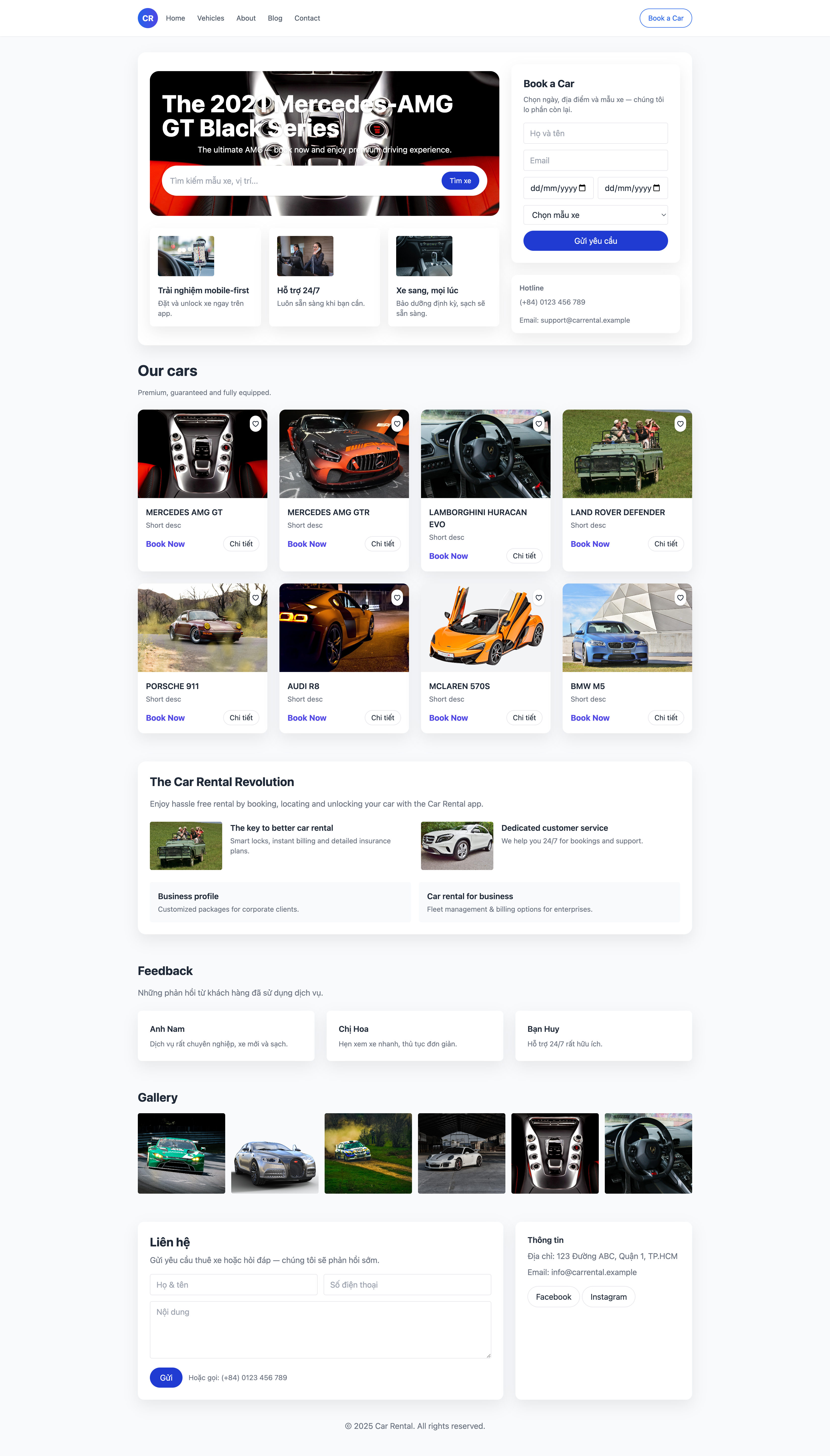 Website kinh doanh xe ô tô - dự án tiêu biểu