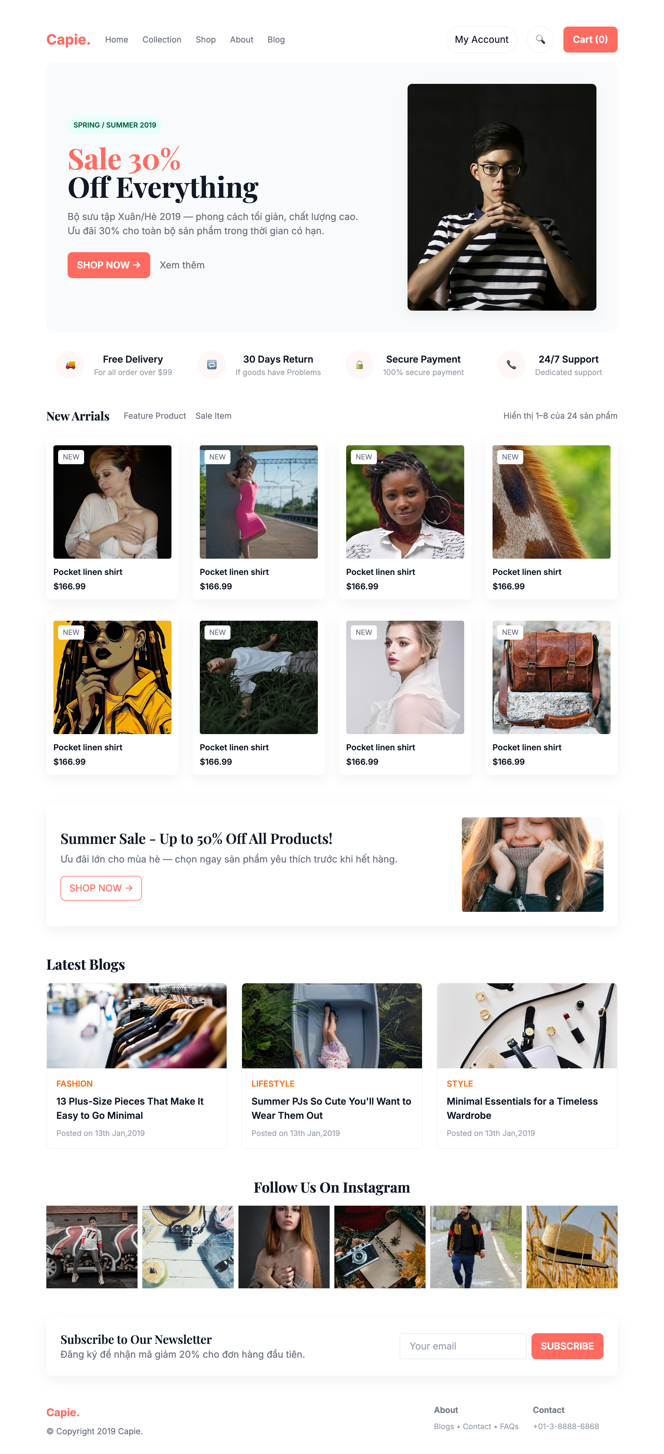 Website bán hàng thời trang - dự án tiêu biểu