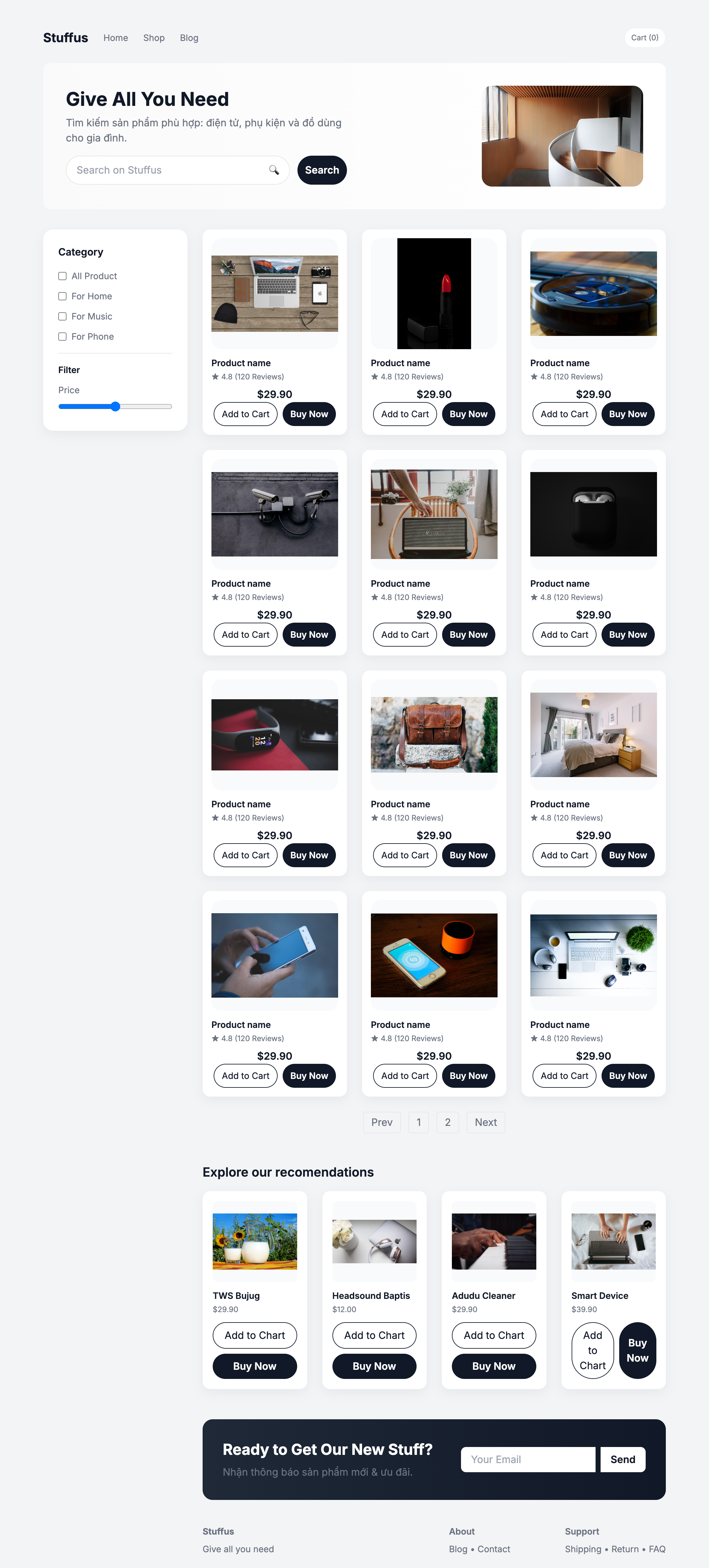 Website mua bán sản phẩm công nghệ cao - dự án tiêu biểu