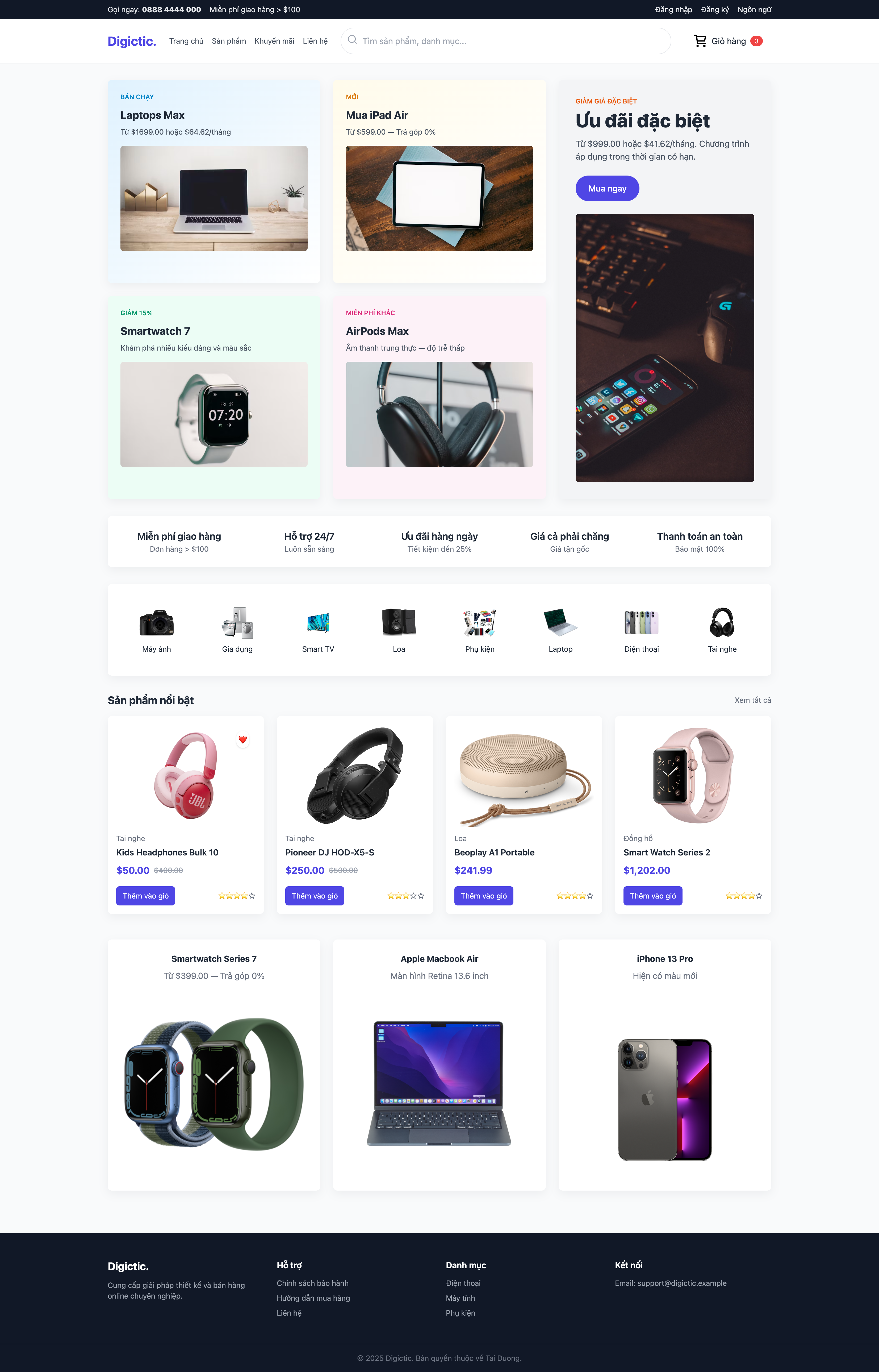 Website Bán hàng online - E-Commerce - dự án tiêu biểu